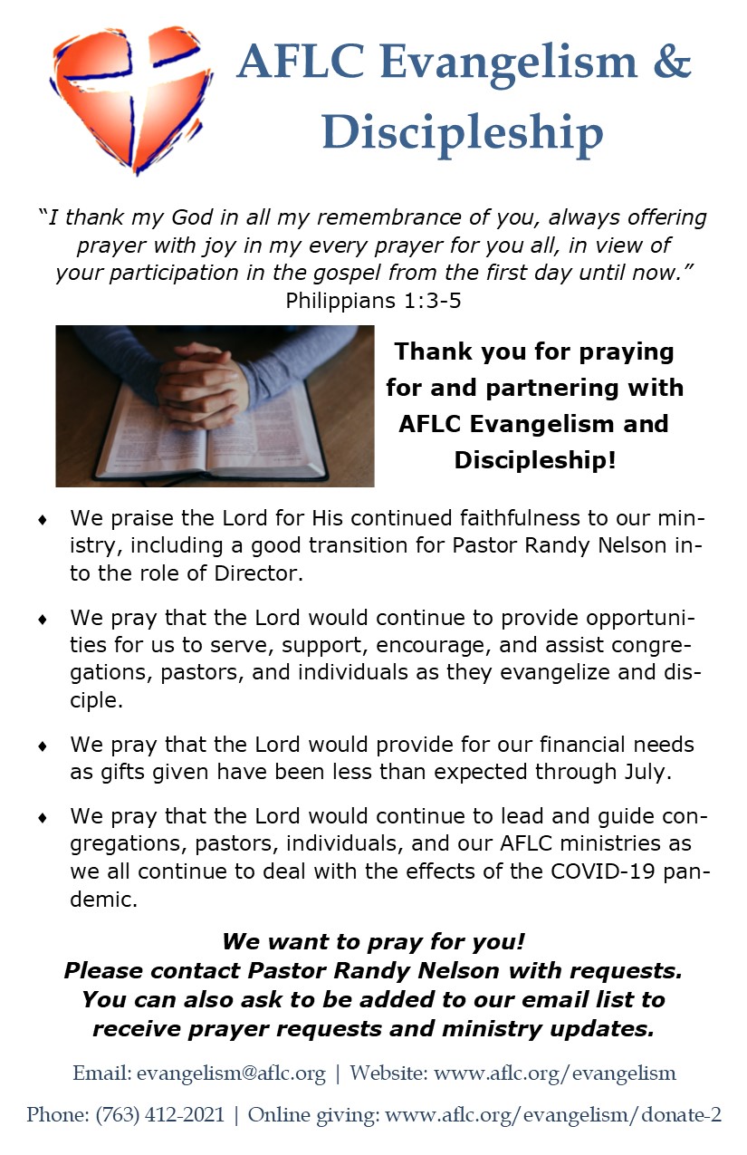 Evangelism Month | AFLC Evangelism & Discipleship